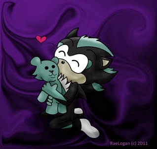 little mephiles kissin his teddy bear pretending its me! Mephiles:Where did you get that pic!?