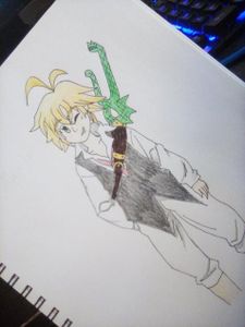 Meliodas drawing after colours