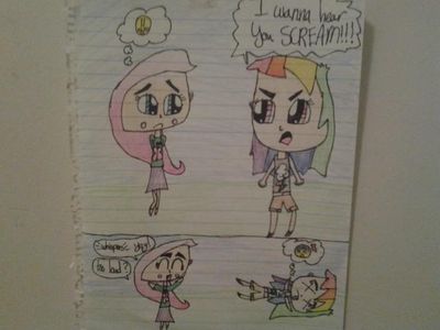 My sister's comic: Fluttershy's Yay!