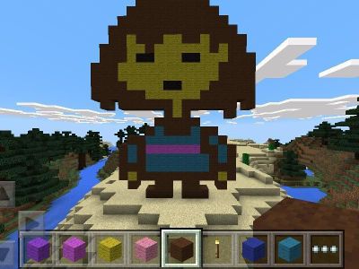 Frisk in Minecraft. I built this and it sucks, but tell me what you think!! :D