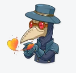 Telegram has this really cute Plague Doctor sticker pack asfsgsg