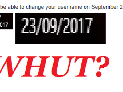 To fix confusion, this isn't about the date. It's about the fact that I still can't change my user.