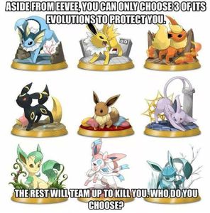 Espeon, Umbreon, and Glaceon for me. :D