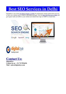 Best SEO Company in Delhi India - https://www.digitaloye.com/seo-services.html