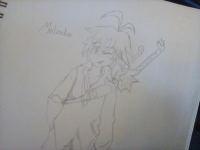 Meliodas drawing before colours