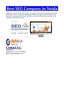 Best SEO Services in Noida - https://www.digitaloye.com/india/seo-company-noida.html