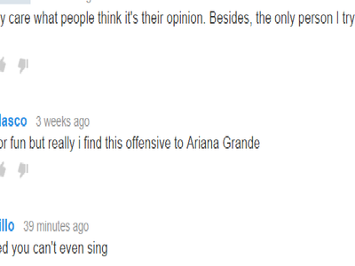 What someone said on YouTube about my singing and how I responded!