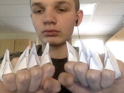 Origami spiked knuckle rings!