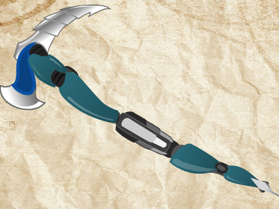 My main RWBY OC's weapon, Draig Llwch, which is Welsh for Dragon Dust