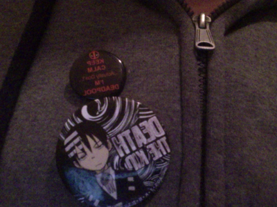 My pins! I'm going to wear them everywhere now! :3