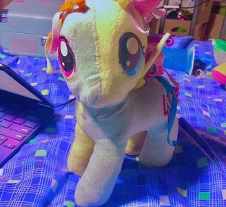 one of my (unfinished) flutter-dash-rainbow-shy pony plushies :)