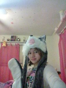 me in my wolf hat! :D