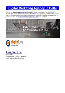 Best Digital Marketing Agency Delhi - https://www.digitaloye.com/digital-marketing-services.html