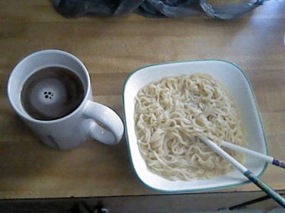 Green tea, Ramen.... all i need now is someone to share it with