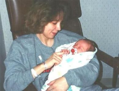 Andy when he was a baby and his mom