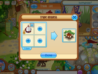 If you see an item you want, select items YOU have, to trade with them for the item.