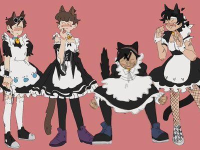 ferel cat boys in maid dresses