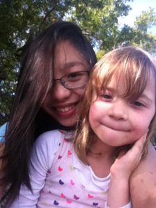 Me and my cousin. Isn't she adorable ?