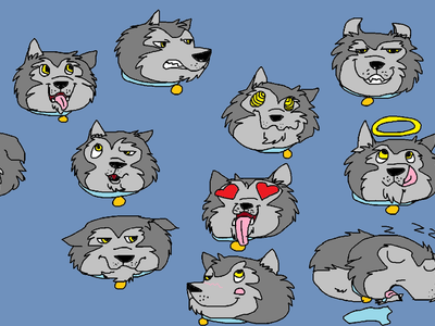 Wolfie emotioncon collection.