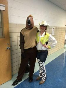 My brother and his gf dressed up for Dynamic Duo Day in school!