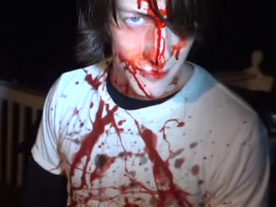 They are covered in blood, and Evan's just like: