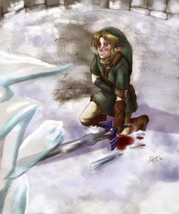 He gots owie in evil snow. D: