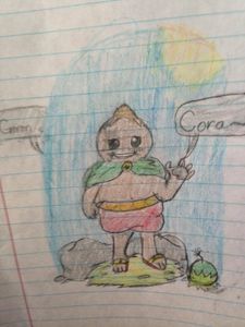 My sister made a goron OC. its kinda cute. :3