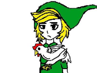 i drew link with a chickennnn