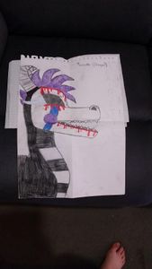 Found this pic of marionette from fnaf as a dragon. When i drew it.