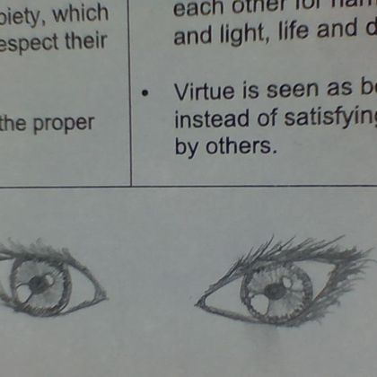 i drew eyes on my SS worksheet (dont mind the text above :)