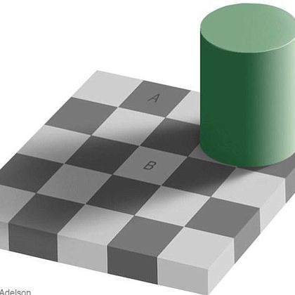 Will you believe this? The squares marked 'A' and 'B' are actually exactly the same shade of grey!