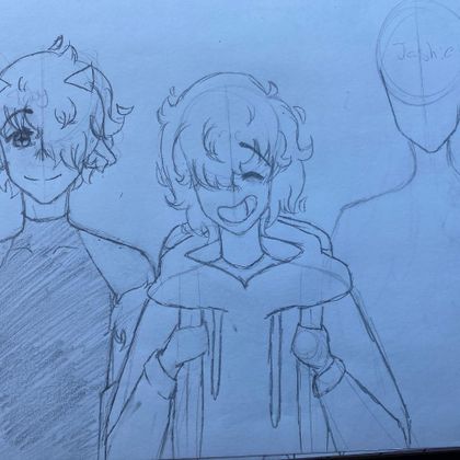 WIP of Fire Starters Trio (Toby, me, and Asuto is the unfinished one)