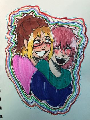 drawing of me n toby irl!