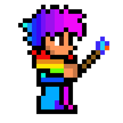 Bisexual, Homosexual, cotton candy terraria character