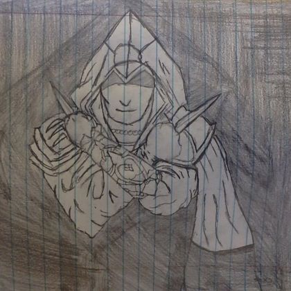 Ezio from Assassin's Creed (lines are crooked and it looks terrible)