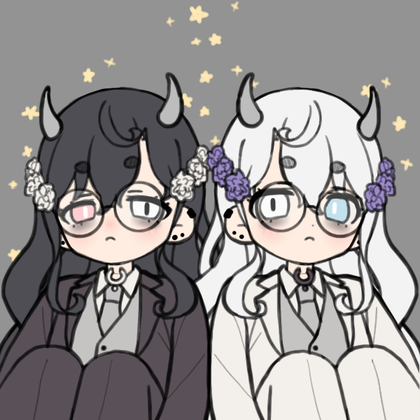 Alice(black hair) and Alex(white hair)