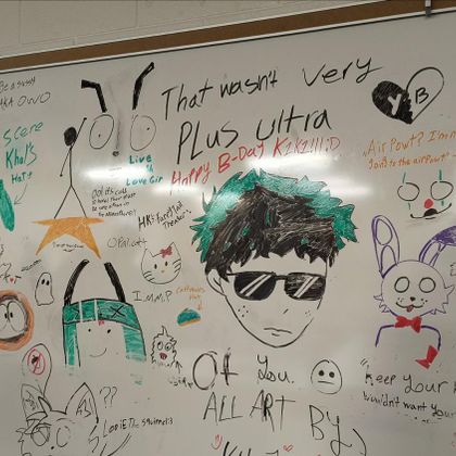 My 4rth period white board 😍 (it was all me)