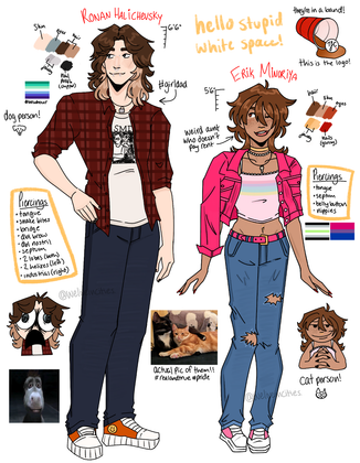 ref sheet for girldad ronan and slutwhore erik