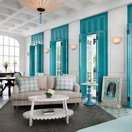 Living room of the Turquoise Suite (i love turquoise)