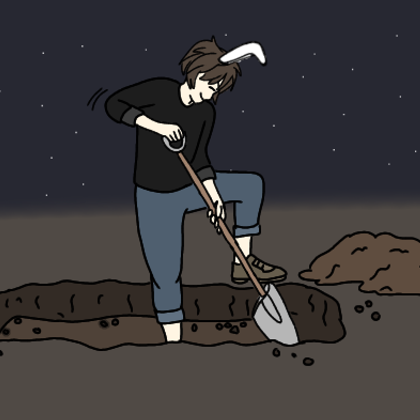 Oct 7 'grave digging' with samgladiator digging up his best friend's dead gf so he can cook her