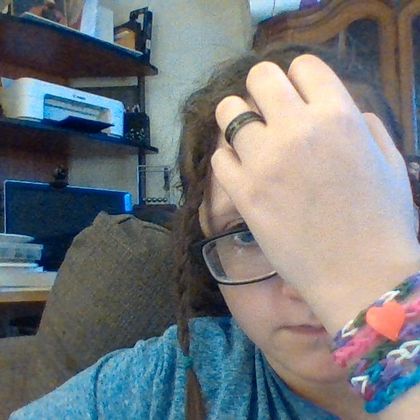 I made bracelets! Genderqueer, Little Space, Earth, Air, Water, Then Fire. Starting from my hand.