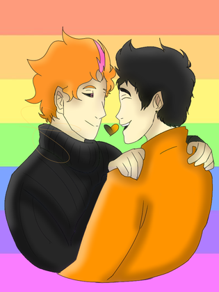 Gay love ? (I drew Dexter's hair wrong ._.)