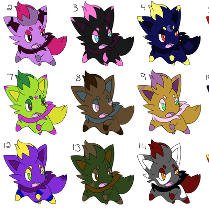 Pick a Zorua to adopt