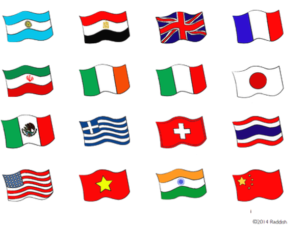 Be honest: How many of these flags can you identify? (note: the two in the second row may look the same, but the first one to the left is green, white and orange and the second one is green, white, and red)