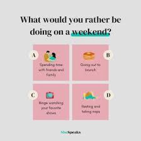 What is your ideal weekend activity?