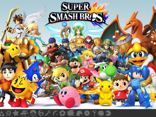 Who is shown in Super Smash Brothers to represent Animal Crossing's game?