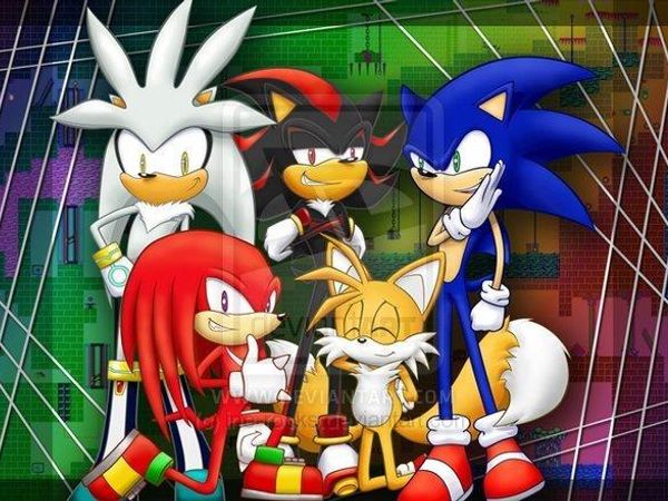 As the shadowy figures approach you, you start to back away. As you do this, your back hits something solid, which you realize is a wall. The shadowy figures are closer, and you turn your head, waiting for something to happen. But nothing does. You turn your head to see Sonic, Tails, Knuckles, Silver, and Shadow.