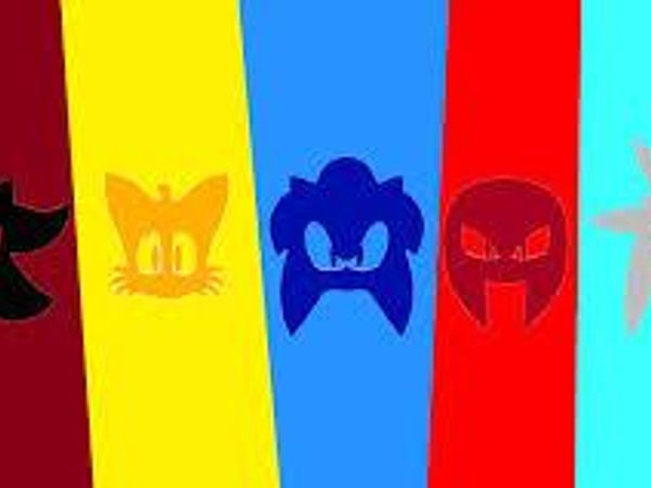 At the base you see three boys. This is Shadow, Silver, and Knuckles, Sonic says.