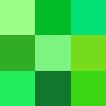 Choose a shade of green: