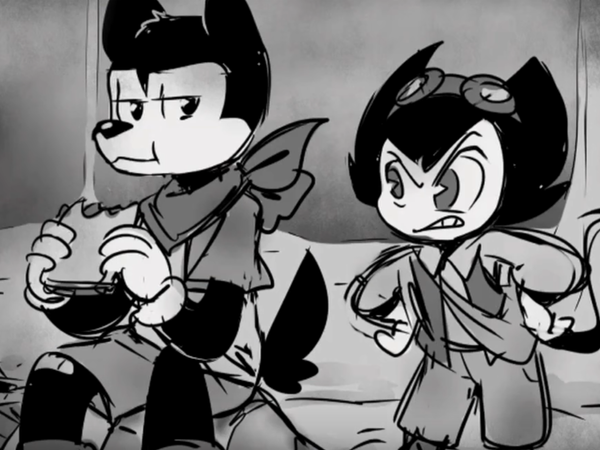 Me: I can't believe u did that! Right next question. What's ur favorite character from BATIM? Bendy: Me! Or Boris. Me: Of course he's ur younger brother after all.